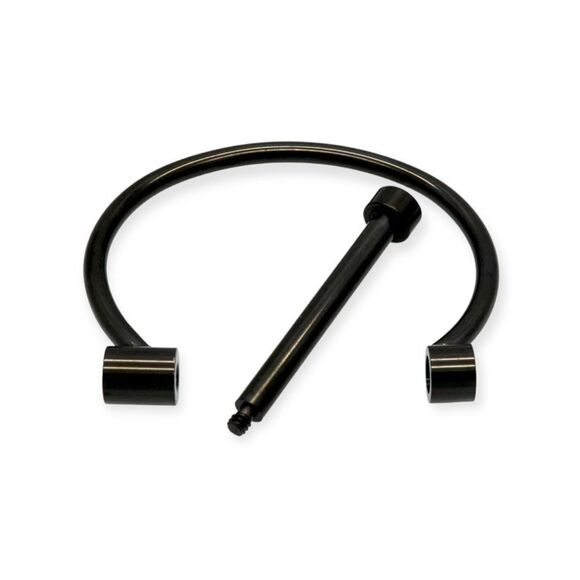 Black D-Ring Bangle Stainless Steel Bracelet NEW - Picture 2 of 4